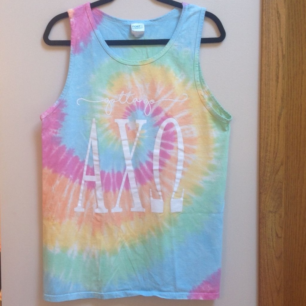 Alpha Chi Omega "Gotta Go" Tie Dye Tank Top - Picture 2 of 3